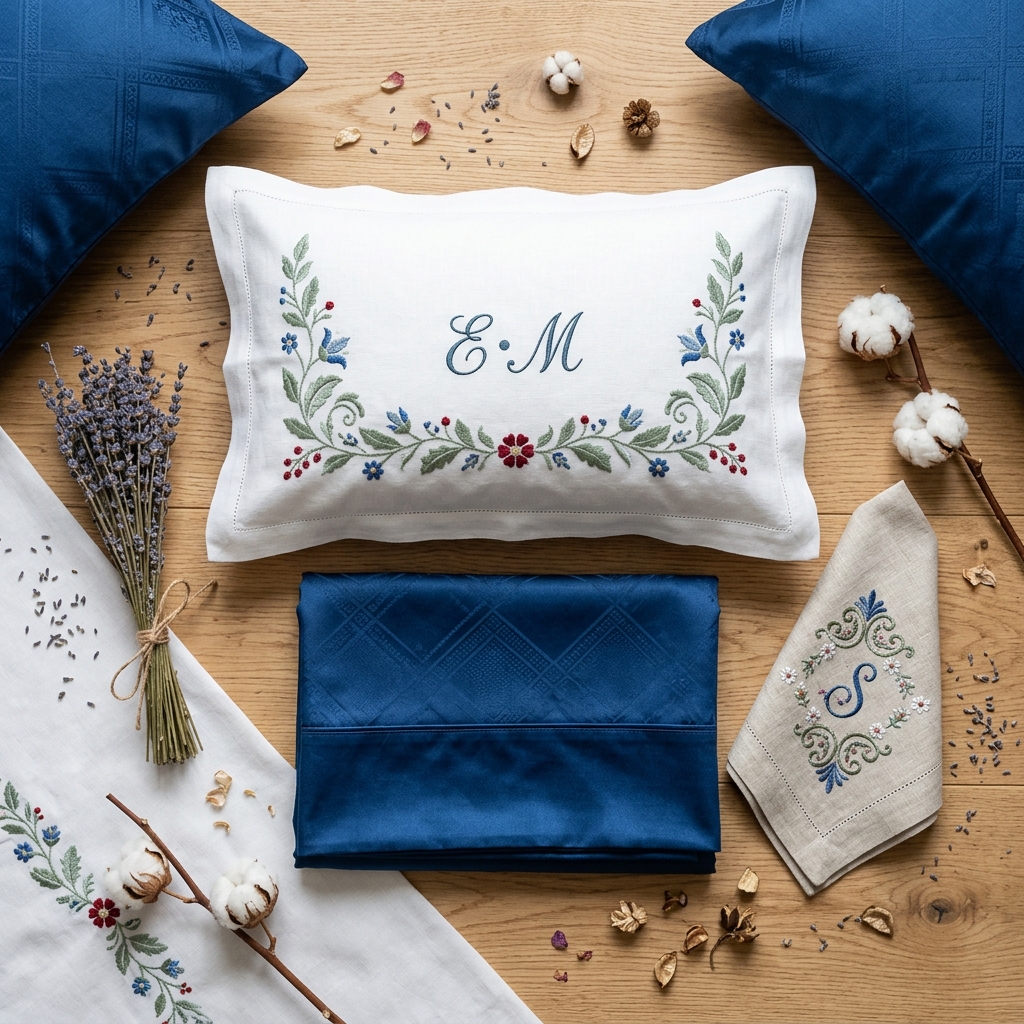 Lenjerii brodate și personalizate ARIALE — handmade în România