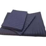 Lenjerie Damasc Satinat 2 persoane, ARIALE, 3 piese, Bleumarin