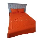 Lenjerie Brodata pentru 2 persoane, 4 piese, bumbac ranforce, Flori - imagine 2