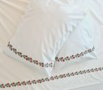 Lenjerie de pat brodata traditional pentru 2 persoane, 4 piese, bumbac ranforce - imagine 4