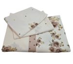 Lenjerie bumbac Ranforce 2 persoane, Trandafiri, 3 piese