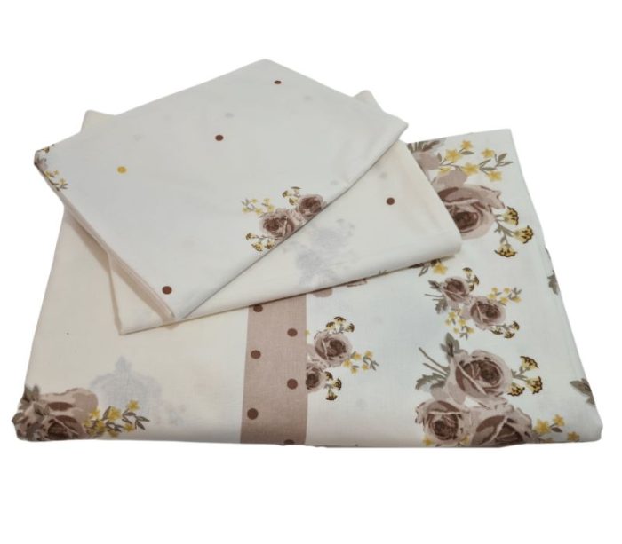 Lenjerie bumbac Ranforce 2 persoane, Trandafiri, 3 piese - imagine 6