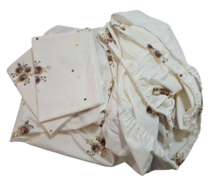 Lenjerie bumbac Ranforce 2 persoane, Trandafiri, 3 piese - imagine 2