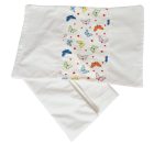 Set de pat Alb cu Fluturi, Cearceaf de pat cu elastic, 60x120cm