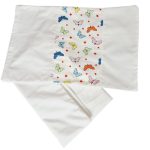 Set de pat Alb cu Fluturi, Cearceaf de pat cu elastic, 60x120cm