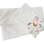 Set de pat Alb cu Fluturi, Cearceaf de pat cu elastic, 90x200cm