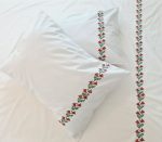 Lenjerie de pat brodata traditional pentru 2 persoane, 4 piese, bumbac ranforce - imagine 6