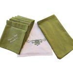 Set fata de masa brodata, 6 servetele brodate si traversa, bumbac, 160 X 180 cm