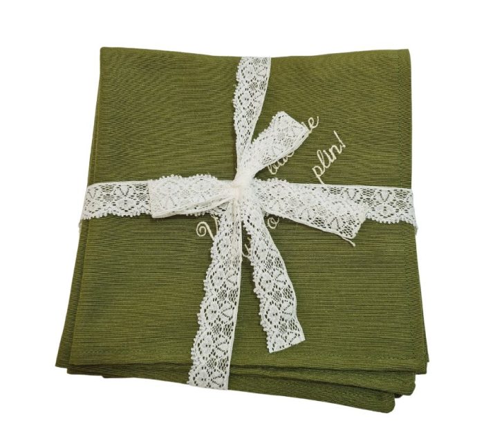 Set fata de masa cu flori, 6 servetele brodate, bumbac, 160x180 cm - imagine 13