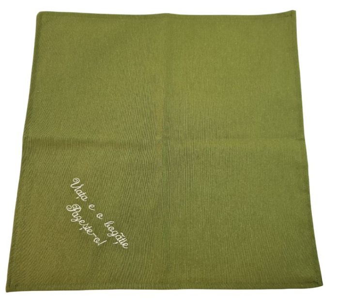 Set fata de masa cu flori, 6 servetele brodate, bumbac, 160x180 cm - imagine 11