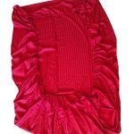 Cearceaf de pat cu elastic ARIALE, damasc satinat, 160 X 200, Rosu