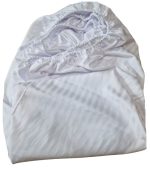 Cearceaf de pat cu elastic ARIALE, damasc satinat, 180 x 200 x 25, Alb - imagine 5