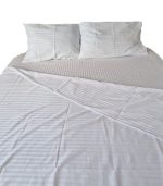 Lenjerie de pat ARIALE pentru 2 persoane, 6 piese, King Size, damasc satinat, Alb - imagine 5