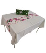 Set 2 piese, fata de masa si traversa Cremfarvet by ARIALE, 140x100 cm, textil, Multicolor