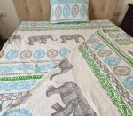 Lenjerie de pat dublu, 200x220 cm, pentru 2 persoane, 4 piese, Arabesque by ARIALE, bumbac ranforce, Multicolor - imagine 7