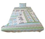 Lenjerie de pat dublu, 200x220 cm, pentru 2 persoane, 4 piese, Arabesque by ARIALE, bumbac ranforce, Multicolor - imagine 2