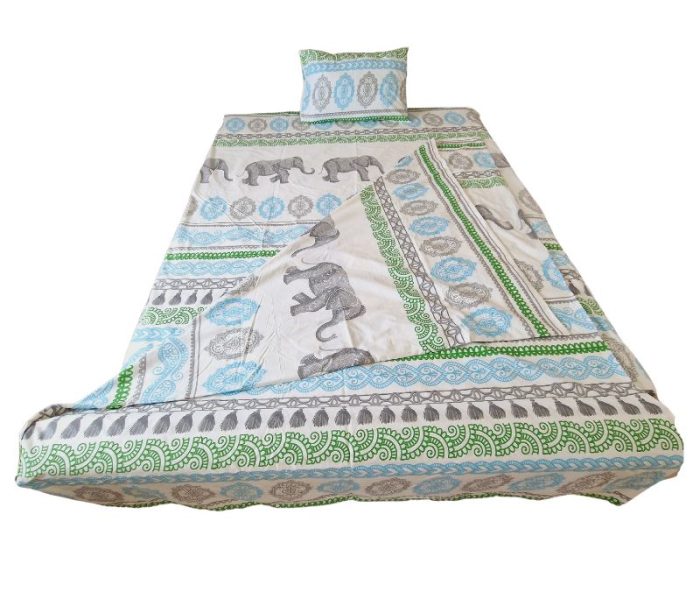 Lenjerie de pat dublu, 200x220 cm, pentru 2 persoane, 4 piese, Arabesque by ARIALE, bumbac ranforce, Multicolor - imagine 2