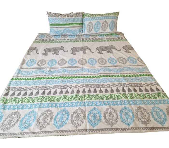 Lenjerie de pat dublu, 200x220 cm, pentru 2 persoane, 4 piese, Arabesque by ARIALE, bumbac ranforce, Multicolor - imagine 3
