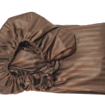 Cearceaf de pat cu elastic ARIALE, damasc satinat, 160 X 200, Maro