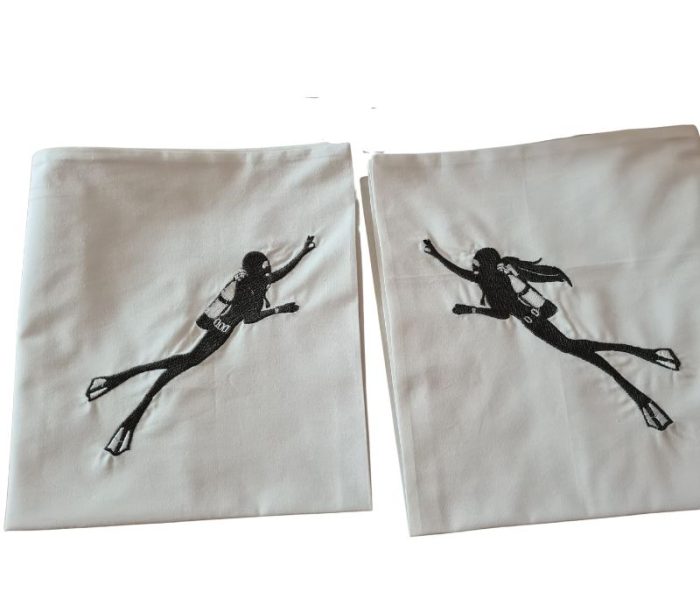 Lenjerie de pat brodata Sea Lovers by Ariale, pentru 2 persoane, bumbac ranforce, 200 x220 cm - imagine 6