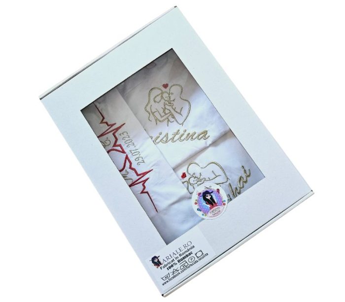 Lenjerie Brodata Personalizata Family - imagine 2