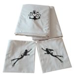 Lenjerie de pat brodata Sea Lovers by Ariale, pentru 2 persoane, bumbac ranforce, 200 x220 cm