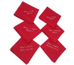 Set 6 servetele brodate Passion 35*35cm, bumbac, rosu - imagine 7