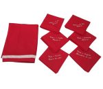 Set Passion, fata de masa cu flori, 6 servetele brodate, bumbac, 160x180 cm - imagine 8