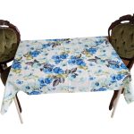 Fata de masa model floral, bumbac, bleu