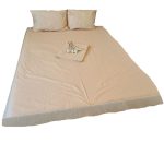 Lenjerie de pat brodata Family by Ariale, pentru 2 persoane, bumbac ranforce, 200 x220 cm, Bej - imagine 4