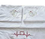 Lenjerie de pat brodata Family by Ariale, pentru 2 persoane, bumbac ranforce, 200 x220 cm, Alb - imagine 8