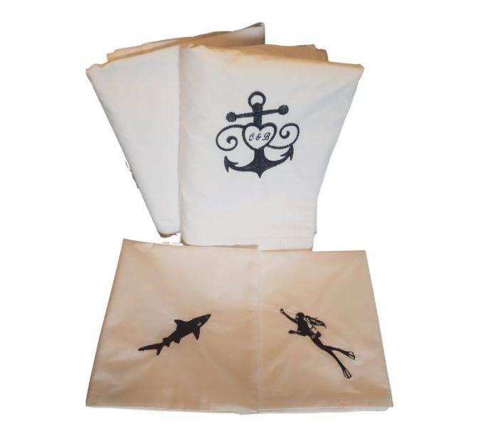 Lenjerie de pat brodata SEA by Ariale, pentru 2 persoane, bumbac ranforce, 200 x220 cm - imagine 7