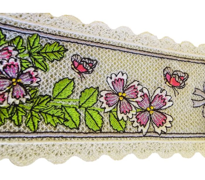 Semn de carte brodat Garofite ARIALE - imagine 6