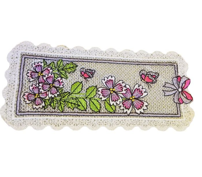 Semn de carte brodat Garofite ARIALE - imagine 8