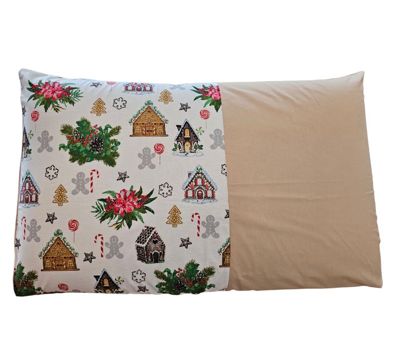 7 Set 2 fete de perna Craciun, Ginger Beige ARIALE, 50x70cm, bumbac ranforce, Multicolor - imagine 1