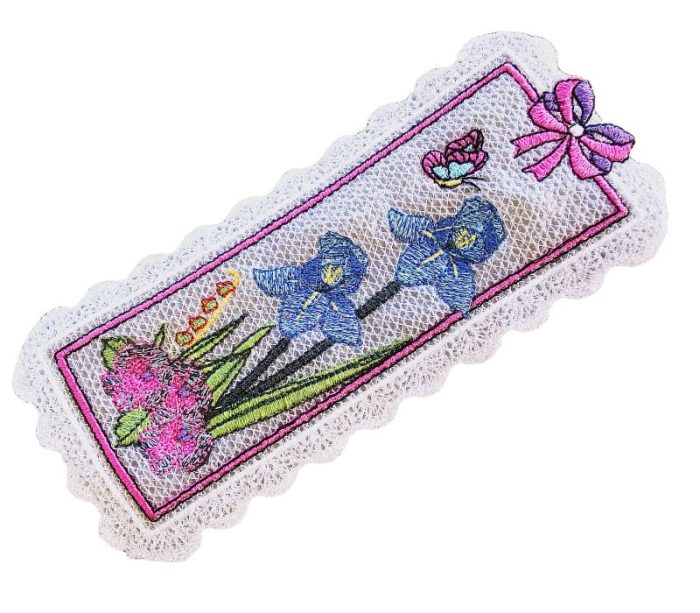 Set 2 semne de carte brodate Trandafiri si Iris By ARIALE - imagine 5