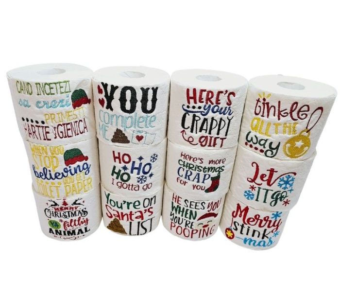 Hartie Igienica Brodata Craciun Ariale , multicolor, celuloza - imagine 5