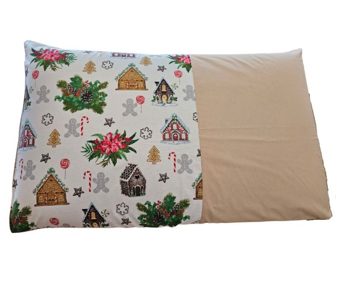 Set 2 fete de perna Craciun, Ginger Beige ARIALE, 50x70cm, bumbac ranforce, Multicolor - imagine 6