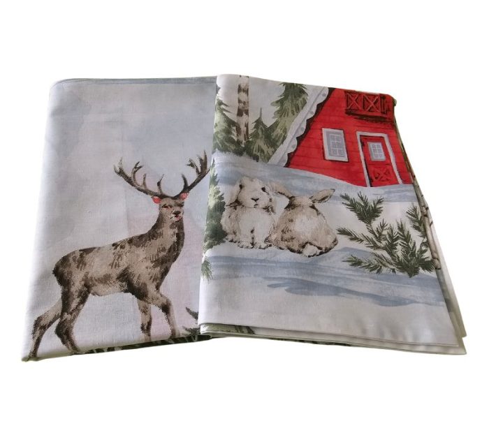 Lenjerie de pat Craciun Winter Dreams Ariale, pentru 2 persoane, 4 piese, bumbac ranforce, 200 x220 cm - imagine 4