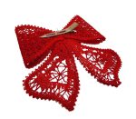 Clama de par, accesorizata cu funda din broderie Ariale, rosu - imagine 5