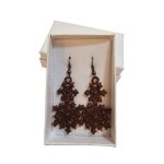 Cercei Brodati Ariale Zambetul Zapezii , fulgi de nea, maro