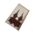 Cercei Brodati Ariale Zambetul Zapezii , fulgi de nea, maro - imagine 8