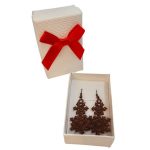 Cercei Brodati Ariale Zambetul Zapezii , fulgi de nea, maro - imagine 7