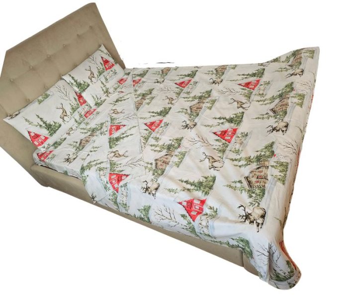 Lenjerie de pat Craciun Winter Dreams Ariale, pentru 2 persoane, 4 piese, bumbac ranforce, 200 x220 cm - imagine 5