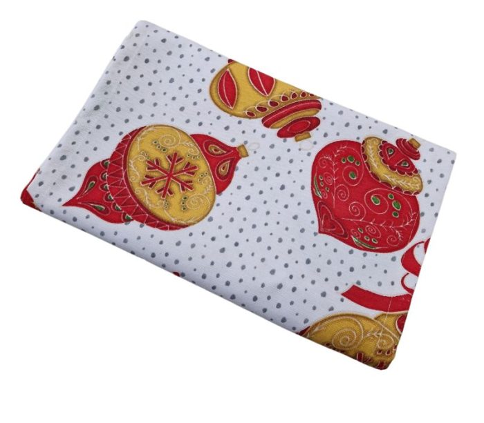 Fata de masa, Spitirul Craciunului Ariale, Rotund, 90cm, textil, Multicolor - imagine 4