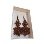 Cercei Brodati Ariale Zambetul Zapezii , fulgi de nea, maro - imagine 3