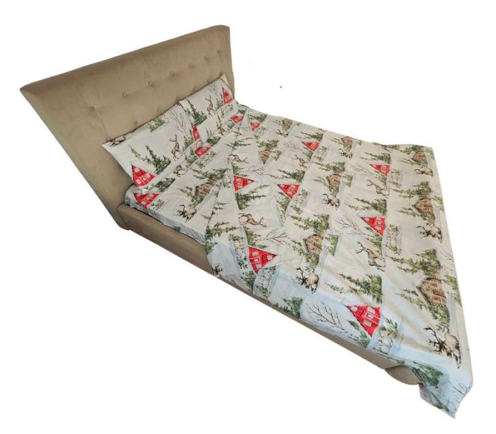 Lenjerie de pat Craciun Winter Dreams Ariale, pentru 2 persoane, 4 piese, bumbac ranforce, 200 x220 cm - imagine 9