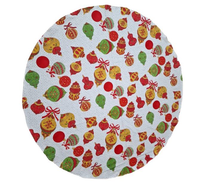 Fata de masa, Spitirul Craciunului Ariale, Rotund, 90cm, textil, Multicolor - imagine 2
