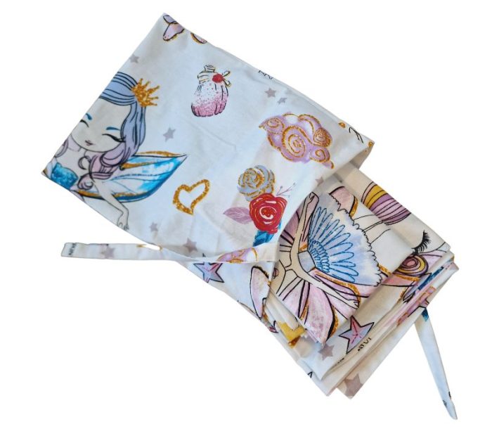 Lenjerie pentru patut bebelusi 60 x 120 cm, din bumbac ranforce, trei piese, Ariale, Zane - imagine 3