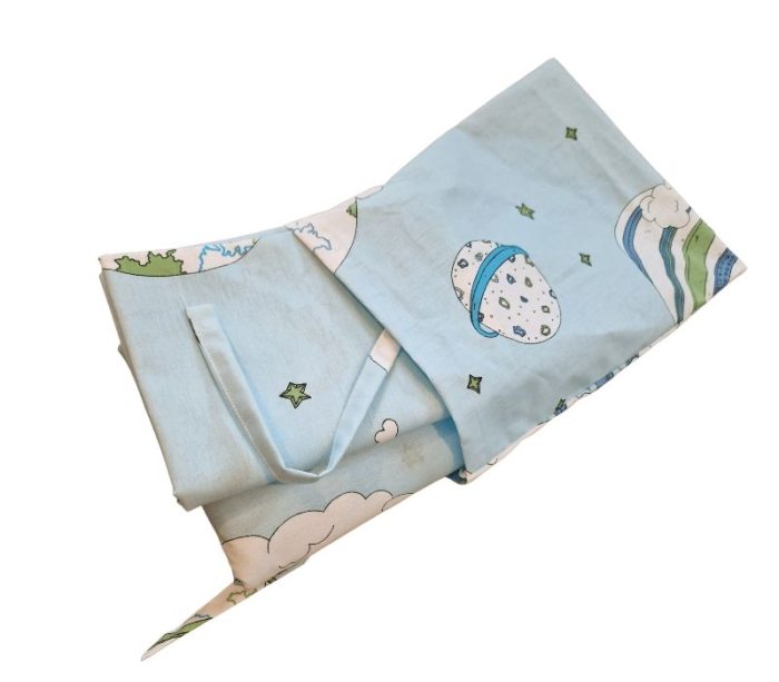 Lenjerie pentru patut bebelusi 60 x 120 cm, din bumbac ranforce, trei piese, Ariale, Baloane - imagine 2